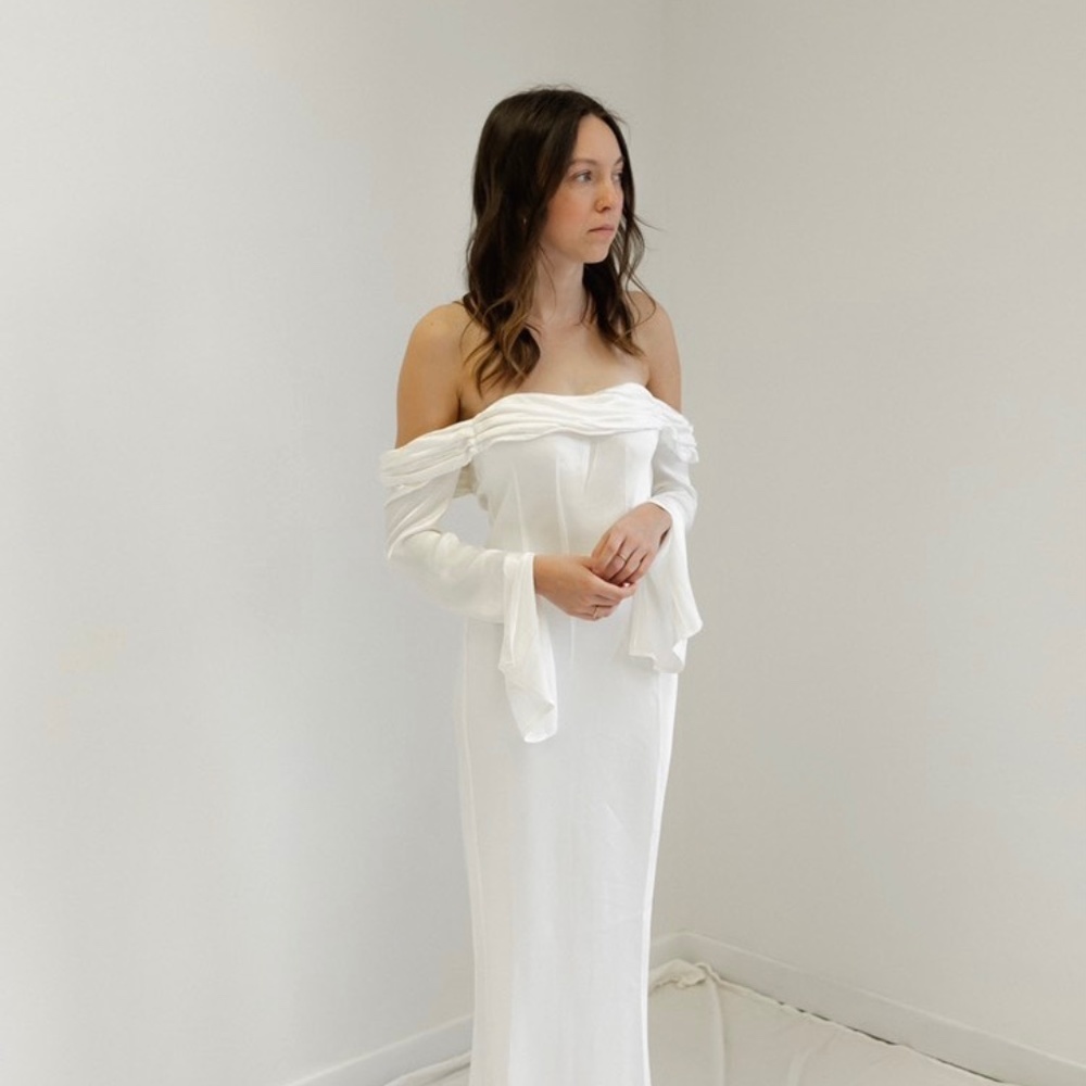 NEW - Off Shoulder, Cuff Sleeve Maxi Dress (Meshki)